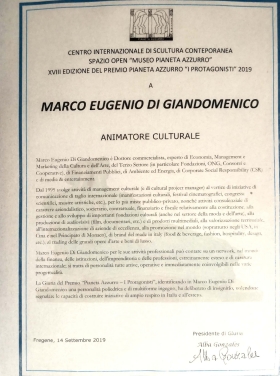 14.09.2019 - PREMIO PIANETA AZZURRO - I PROTAGONISTI - XVIII EDIZIONE - Marco Eugenio Di Giandomenico